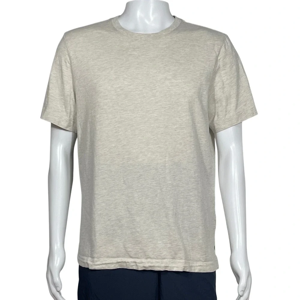 Banana Republic Mens L Tall 100% Supima Cotton Crewneck Slub Tee Shirt Oatmeal